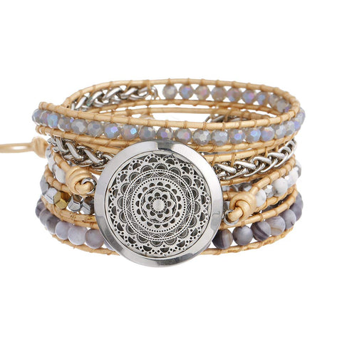 Aromatherapy Essential Oil Diffuser Bracelet | Silver