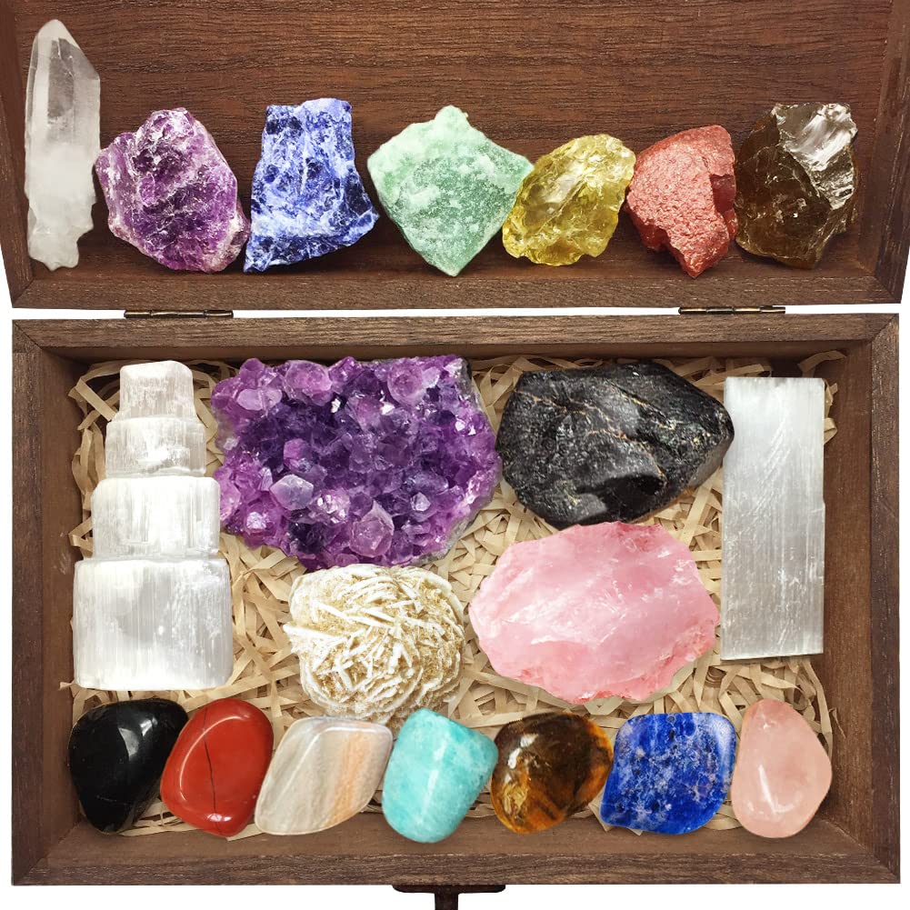 Healing Crystals Set, 23pcs Natural Healing Stones for Yoga