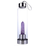 Crystal Glass Obelisk Water Bottle | Amethyst