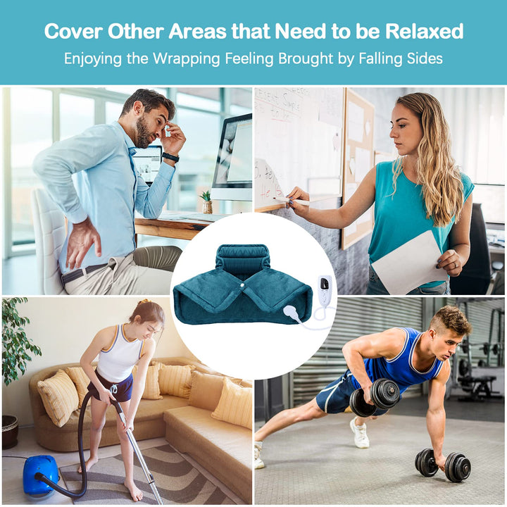 Weighted Neck Heating Pad Electric for Neck Shoulder Pain Relief, 6 Heat Settings 4 Auto-Off with Countdown,