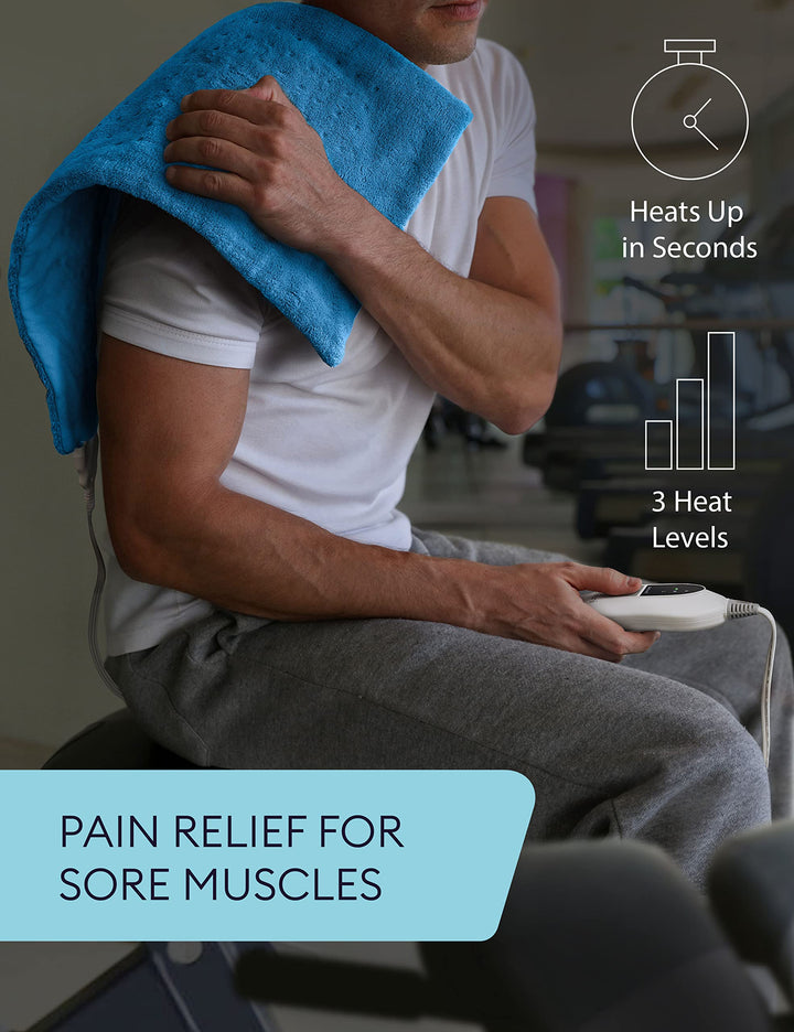 Extra Large Electric Heating Pad | Aqua Blue