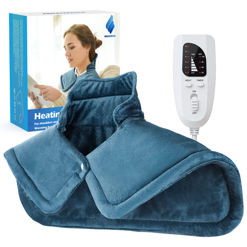 Weighted Neck Heating Pad Electric for Neck Shoulder Pain Relief, 6 Heat Settings 4 Auto-Off with Countdown,