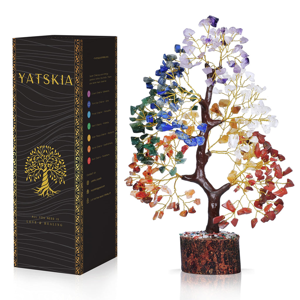 chakra bonsai tree YATSKIA 7 Chakra Tree, Crystal Tree of Life, Chakra Stones, Meditation Accessories, Crystals Decor, Gemstones and Crystals